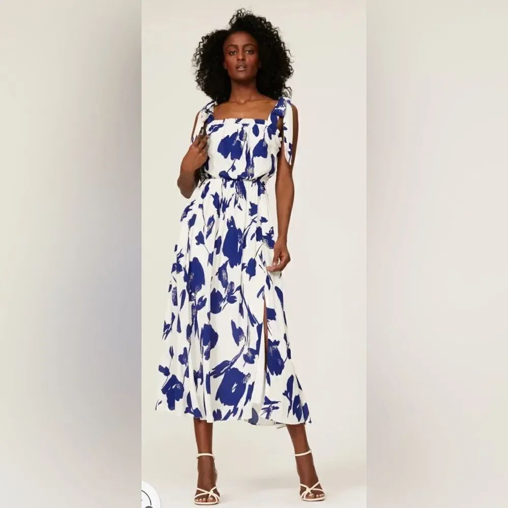 Jason Wu Collective Blue Floral Tie Strap Dress Size 6
